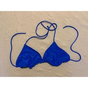 ROYAL BLUE TRIANGLE SELF TIE BIKINI TOP
